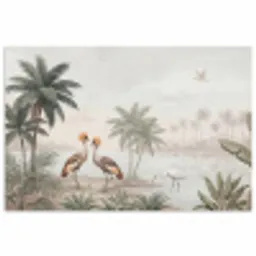 Kraanvogels - Palmbomen - Tropisch poster papier klein -3d
