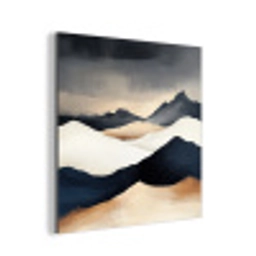 Bergen - Donkerblauw - Landschap aluminium wit klein -3d