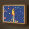 Kleurrijk - Raket - Ruimte Light Box met batterij (Wandlamp kind) middel -z3d_website