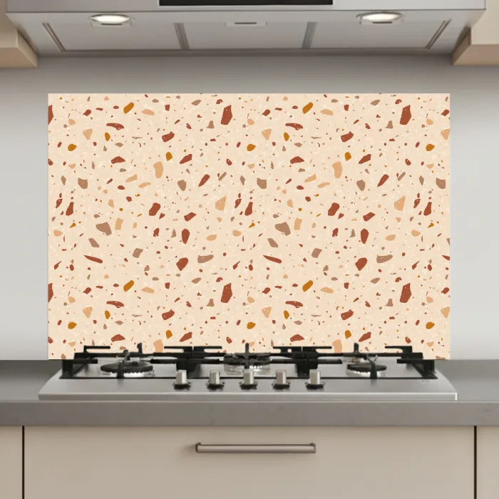 Terrazzo -  Patroon - Kleurrijk - Steen keuken achterwand spatscherm klein 900 -3d_website