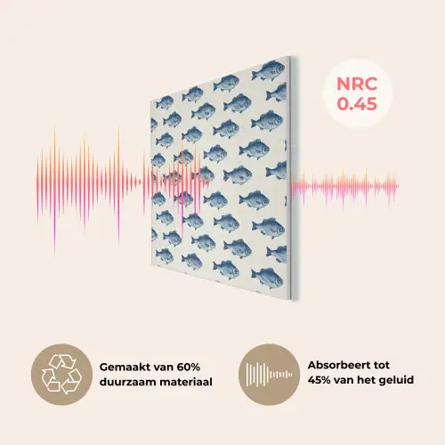 Vis - Patroon - Blauw PET vilt klein 837 -USP_NL