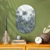 Jungle - Landschap - Blauw Wandcirkel Ovaal Forex klein -sfeer2