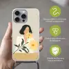 Vrouw - Bloem - Geel - Minimalistisch Hoesje iPhone 16 Pro Max met koord klein -sfeer2_NL