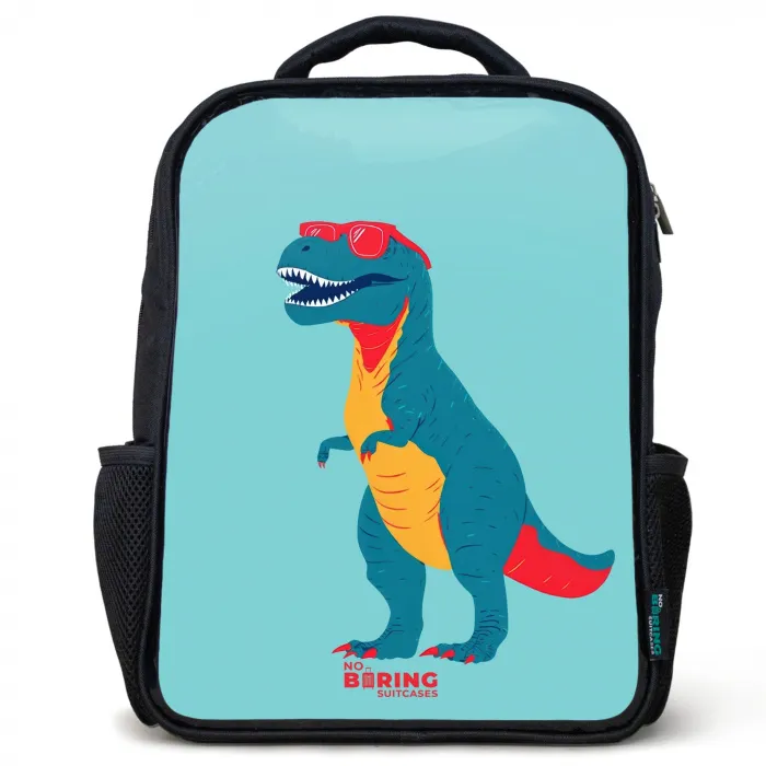 Coole T. rex met zonnebril Rugzak - Zwart middel -3d