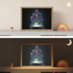 Heks - Magie - Heksenketel - Paars Light Box met batterij (Wandlamp kind) middel -sfeer3_kind