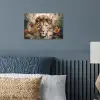 Leeuw - Wilde dieren - Planten - Natuur - Bloemen poster papier klein -sfeer2