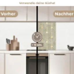 Elegant - Symbool - Goud - Grijsgroen keuken achterwand 2 middel 865 -voor-na2_DE