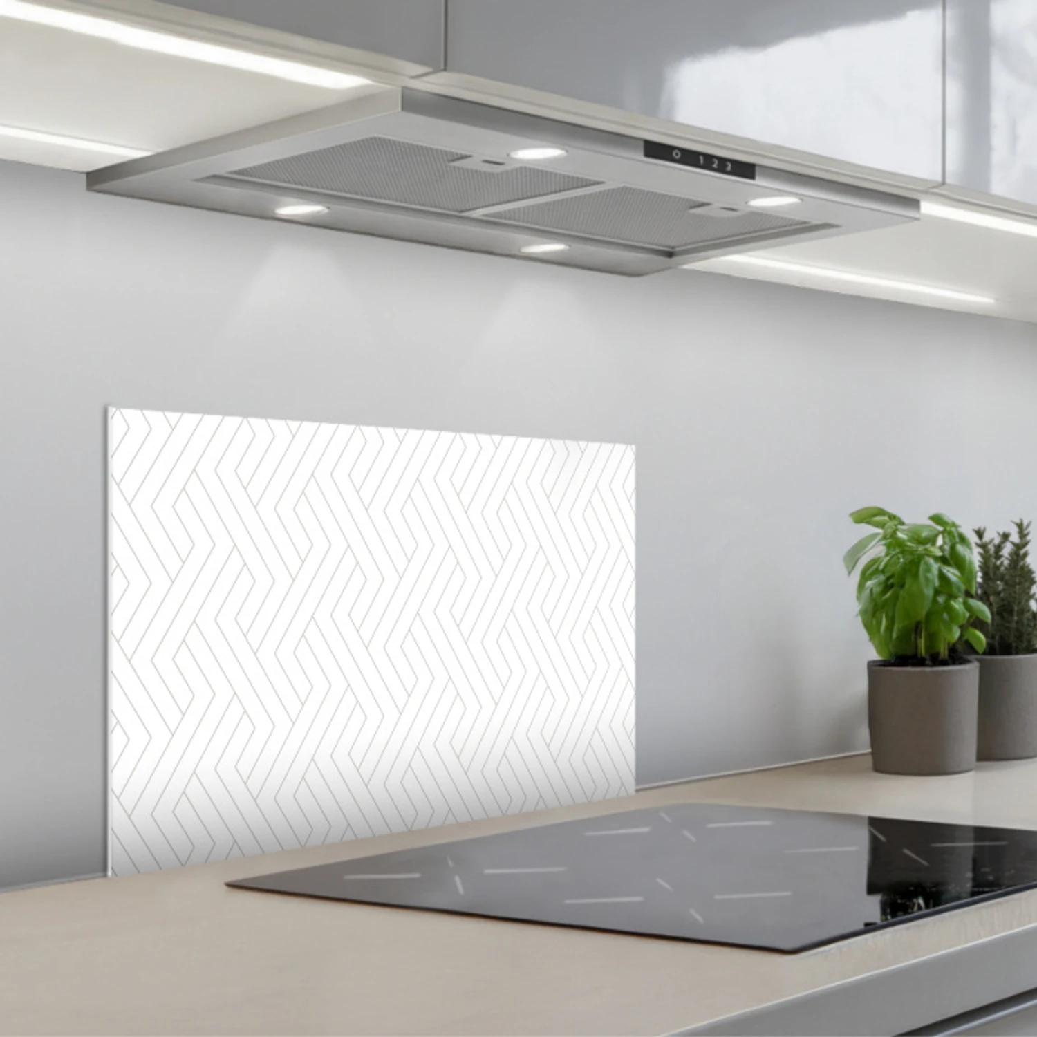 Grafisch - Patroon - Modern -  Schuin keuken achterwand spatscherm klein 900 -3d_schuin