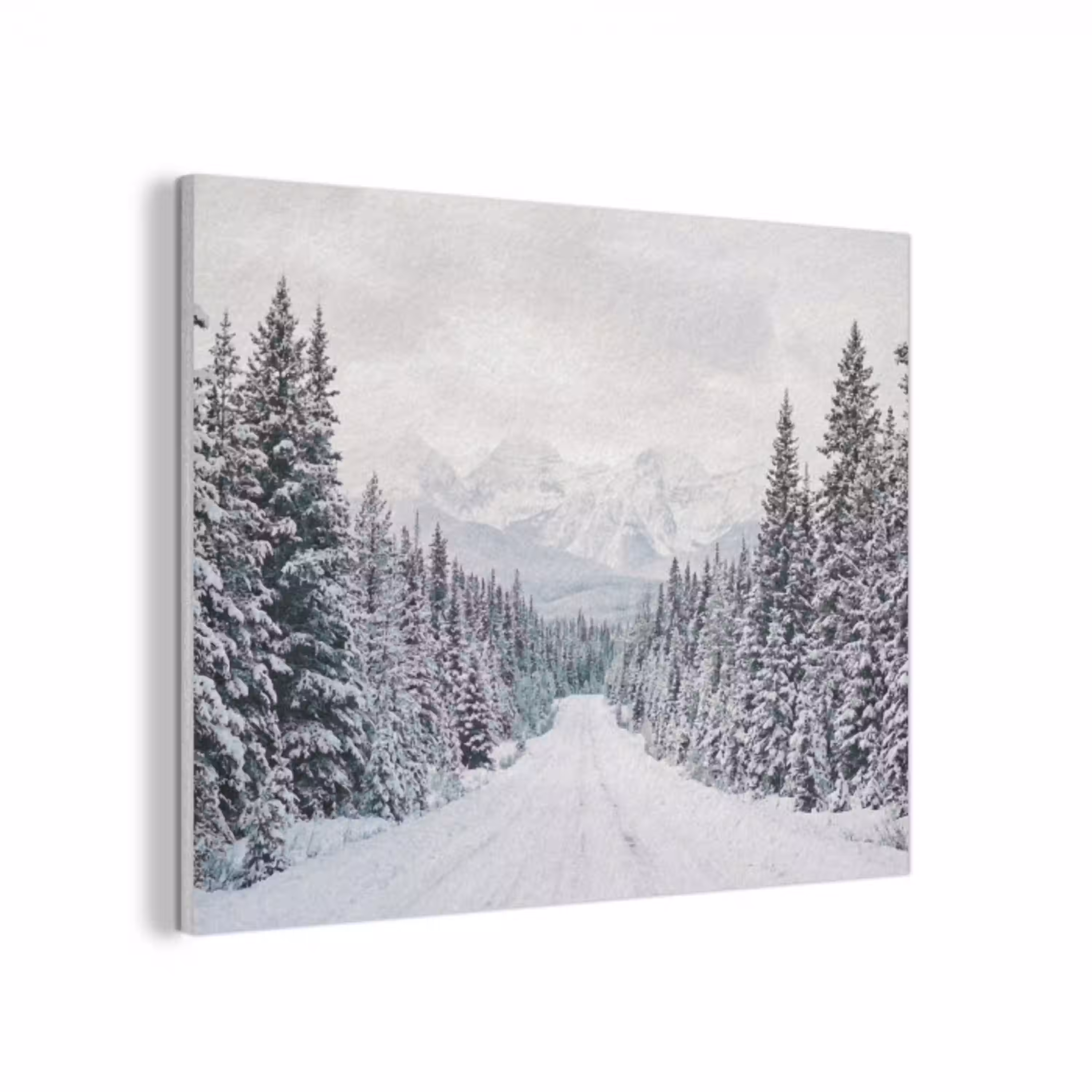 Weg - Sneeuw - Naaldbos - Winter - Avontuurlijk PET vilt klein -3d