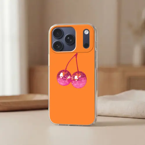 Discoballen - Kers - Spiegels - Roze Telefoonhoesje iPhone 17 Pro klein -sfeer2