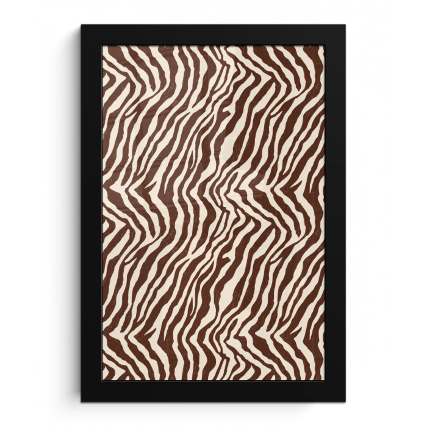 Zebra - Patroon - Zwart - Wit fotolijst zwart zonder passe partout klein 224 -3d