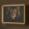 Leeuw - Goud - Druppels Light Box met batterij (Wandlamp) middel -z3d_website