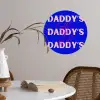 Blauw - Daddy's - Blokletters Wandcirkel behangsticker klein -sfeer3