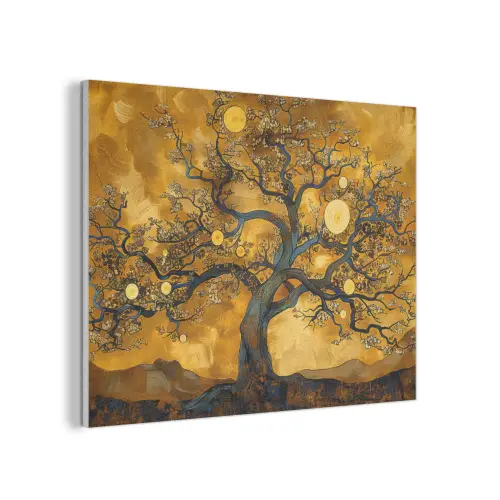 Boom - Levensboom - Abstract - Goud PET vilt klein -3d