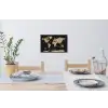 Wereldkaart - Beige - Zwart Muursticker klein -eettafel