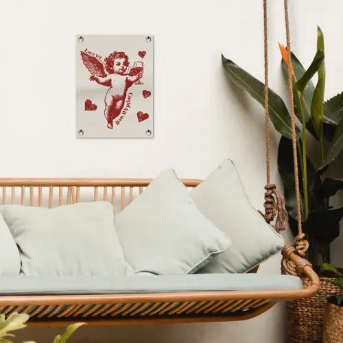 Cupido - Hartjes - Rood - Klassiek tuinposter los doek klein -sfeer7