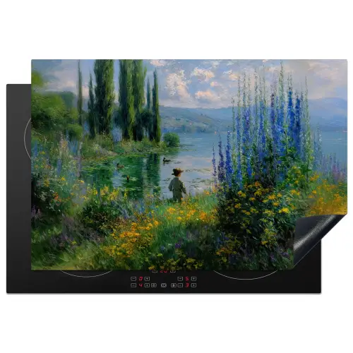 Bloemen - Meer - Bergen - Groen Inductie beschermer vinyl 3mm klein -3d