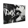 Gezicht - Mond - Graffiti - Zwart canvas 2cm klein -z3d