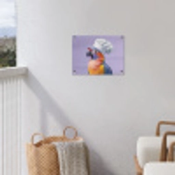 Papegaai - Koksmuts - Paars - Cute tuinposter los doek klein -sfeer8