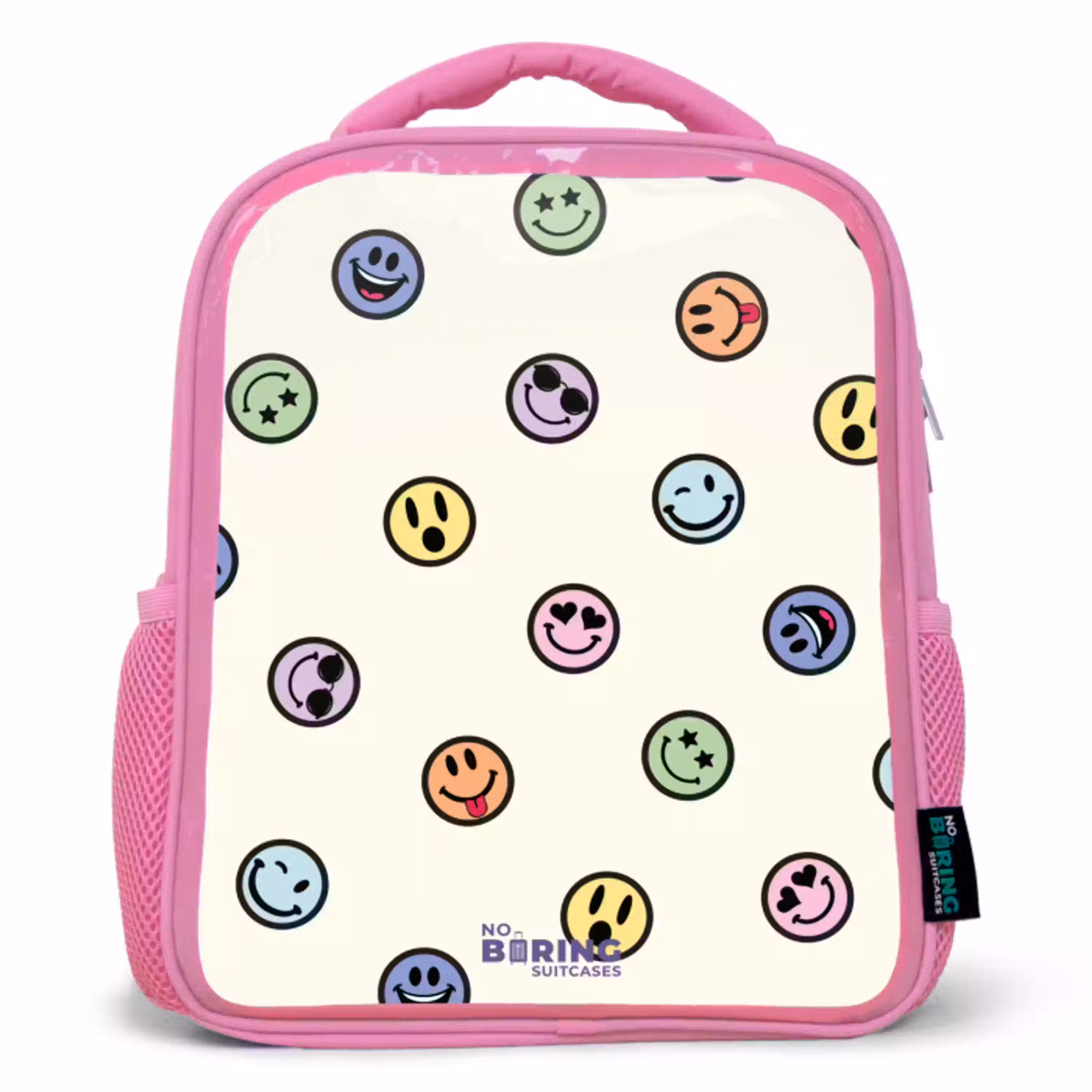 Speelse smiley-mix Kinderrugzak - Roze middel -3d