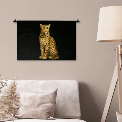 Panter - Realistisch - Bruin Wandkleed katoen klein -sfeer4