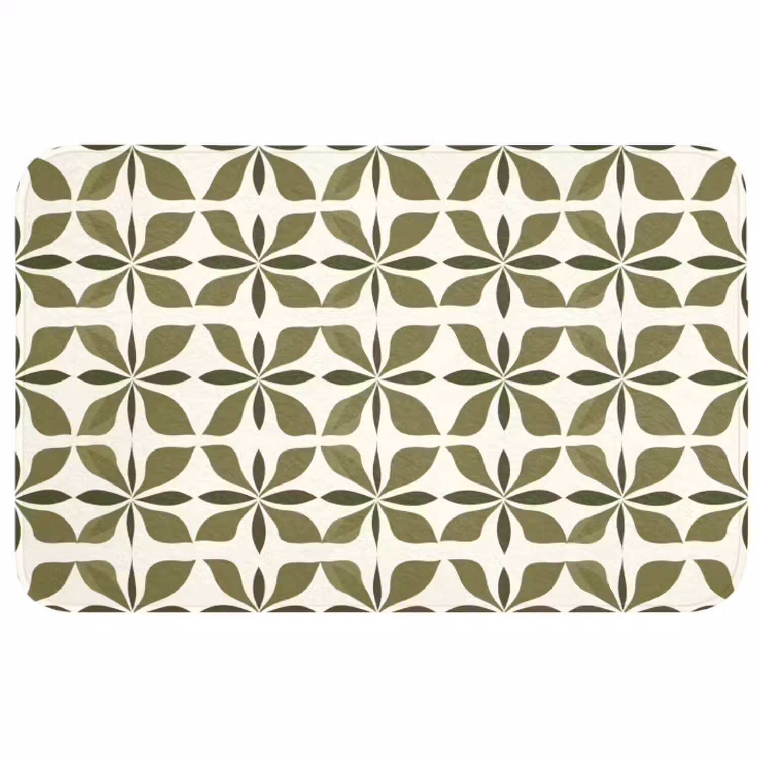 Badmat - Botanisch - Retro - Groen