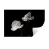 Orchidee - Bloemen - Zwart - Wit - Stilleven Muursticker klein -3d