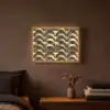 Schubben - Structuur - Goud Light Box met batterij (Wandlamp) middel 907 -sfeer4
