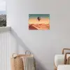 Luchtballon - Woestijn - Zonsondergang - Blauw tuinposter los doek klein -sfeer8