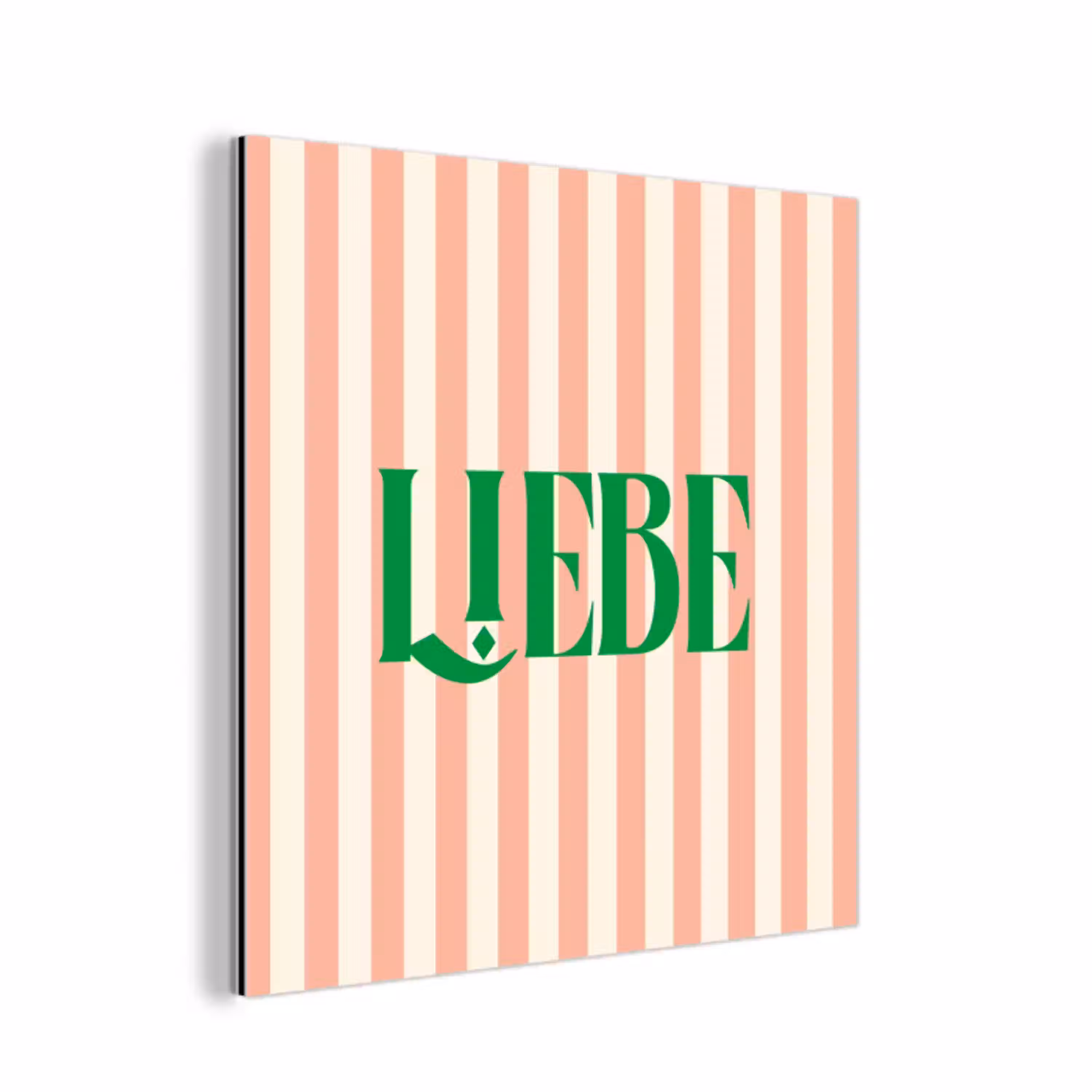 Zachtroze - Groen - Strepen - Liebe aluminium wit klein -3d