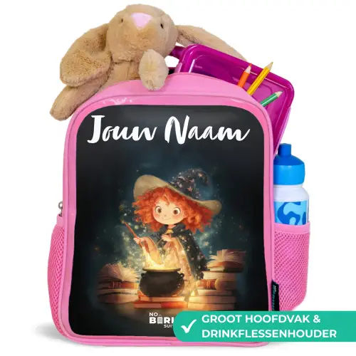 Heks met Sprankelende Toverdrank Kinderrugzak - Roze middel -inhoud_NL
