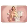 Roze - Retro - Vrouw WCmat klein -3d