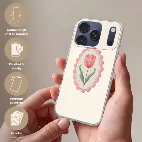 Tulp - Lijst - Ovaal - Illustratie Telefoonhoesje iPhone 17 Pro klein -sfeer3_NL