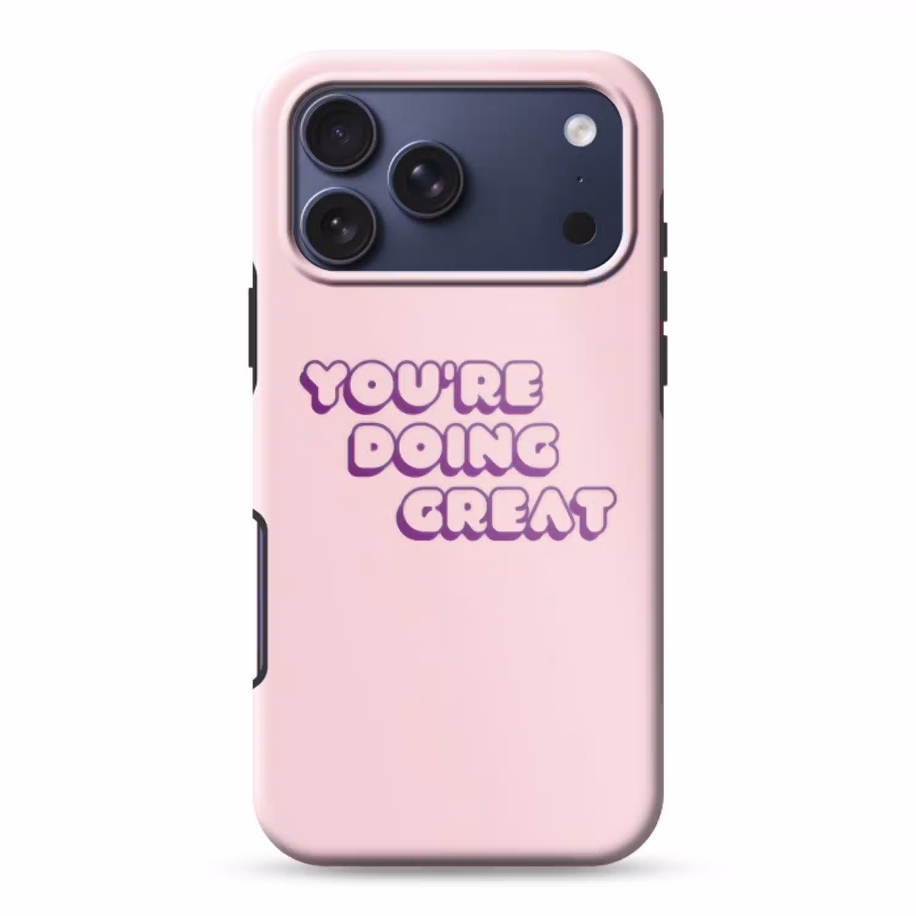 You're doing great - Roze - Bubble letters Toughcase MagSafe Apple iPhone 17 Pro Max klein -3d