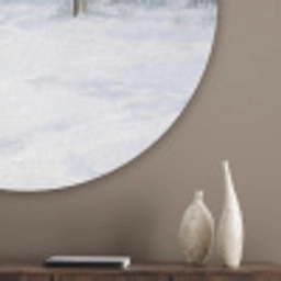 Bospad - Dennen - Sneeuw - Winter - Rustgevend Akoestische PET Vilt - Rond klein -sfeer5_closeup