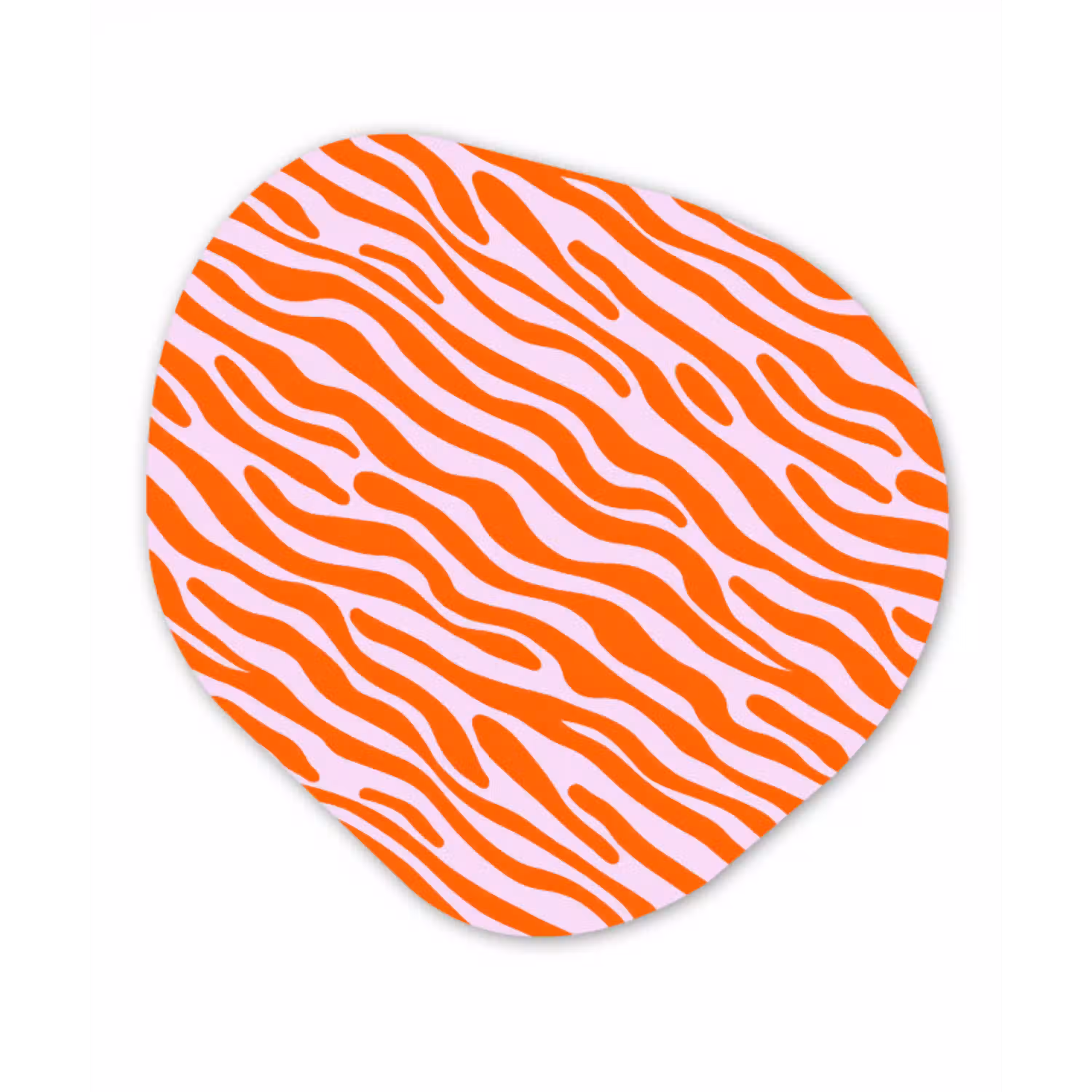 Strepen - Dynamisch - Oranje Wandcirkel Organisch Aluminium middel 851 -3d