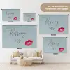 Kiss my ass - Lip - Blauw Wandkleed katoen klein -tsfeer8_DE