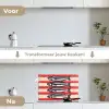 Sardines - Rood en beige strepen keuken achterwand spatscherm klein -voor_na_NL