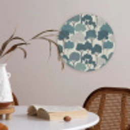 Modern - Bomen - Bos - Patroon - Blauw Akoestische PET Vilt - Rond klein 838 -sfeer3
