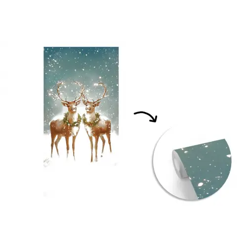 Kerstmagie - Winterwoud - Rendier fotobehang vinyl groot -3d