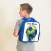 Voetbalvibes - Verf - Groen - Blauw Kinderrugzak - Blauw middel -sfeer2