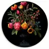 Tulpen - Bessen - Boeket - Vaas Wandcirkel kunststof plaat 5mm dik klein -3d