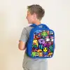 Grappige Monsterbende Kinderrugzak - Blauw middel -sfeer2