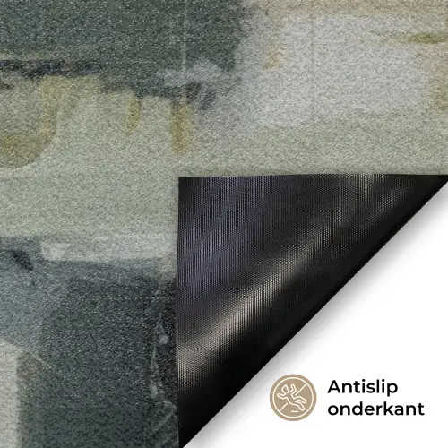 Penseelstreken - Groen - Abstract - Japandi Deurmat klein -antislip_NL