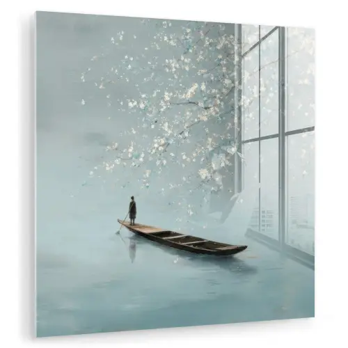 Bloesems - Minimalistisch - Wateroppervlak - Boot plexiglas 5mm klein -zzzproduct_nieuw