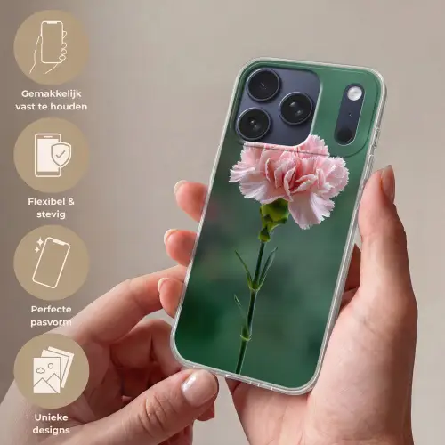 Anjer - Roze - Bloemblaadjes Telefoonhoesje iPhone 17 Pro klein -sfeer3_NL