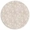 Bloemenprint - Grijs - Crème Wandcirkel plexiglas klein 852 -3d