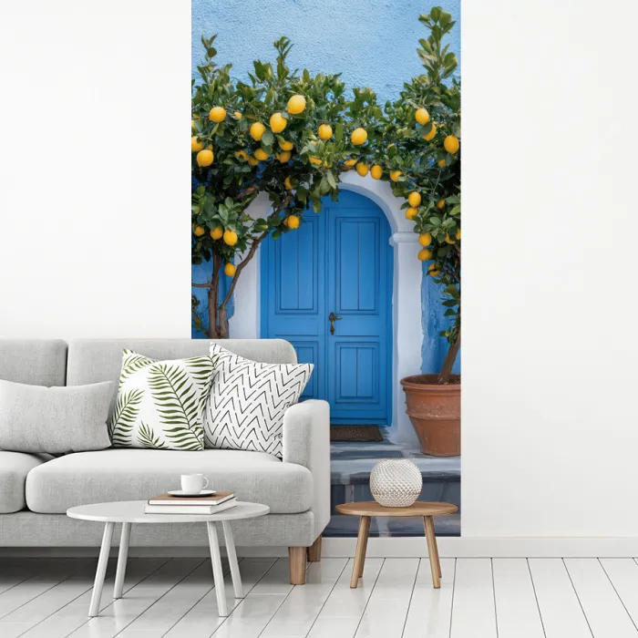 Citroenbomen - Geel - Deur - Potten fotobehang vinyl groot -woonkamer