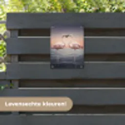 Flamingo - Hart - Zee - Romantisch tuinposter los doek klein -sfeer3