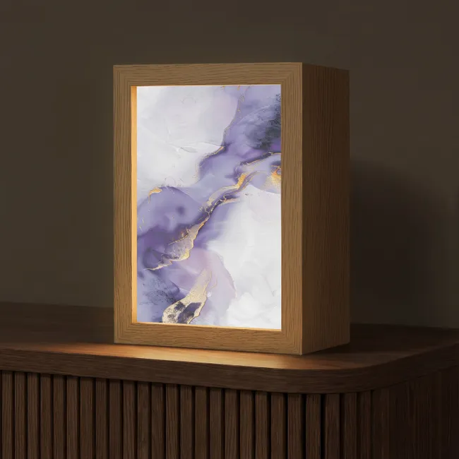 Table Lamp - Purple - Modern - Marble - Abstract